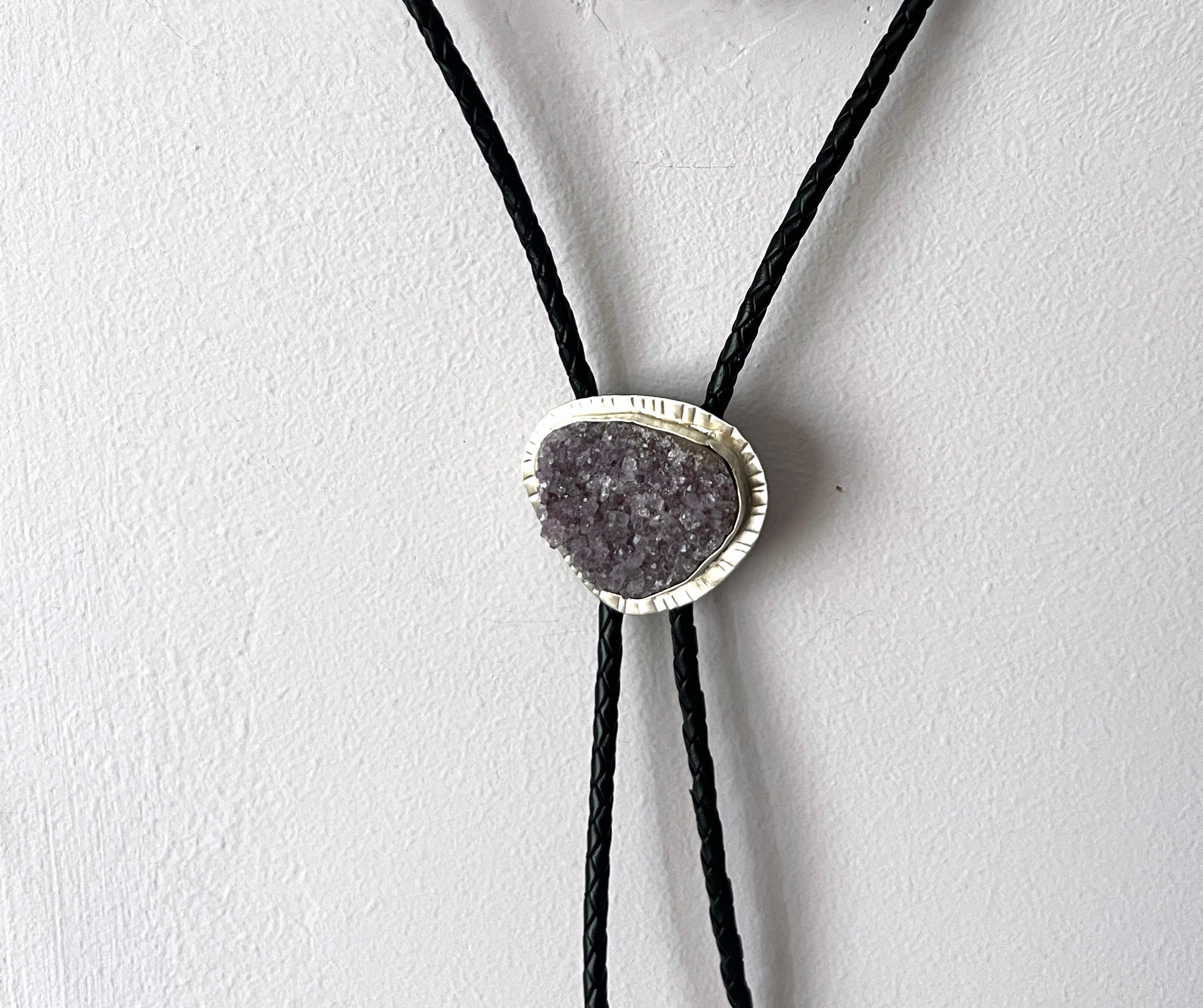 Purple Druzy Bolo Tie