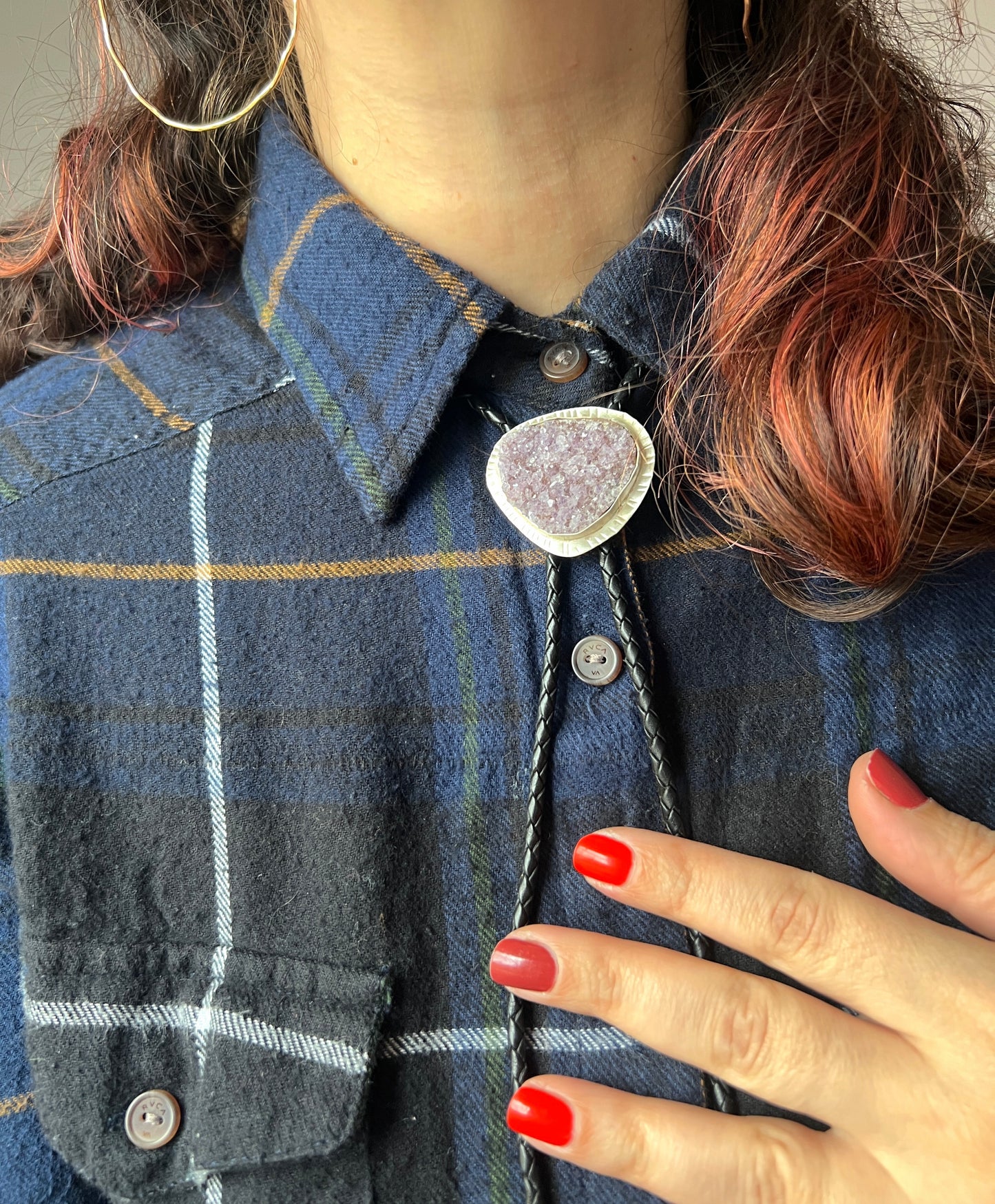 Purple Druzy Bolo Tie