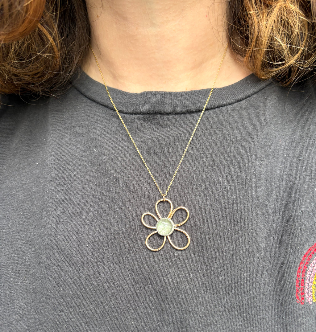 Emerald Daisy Pendant