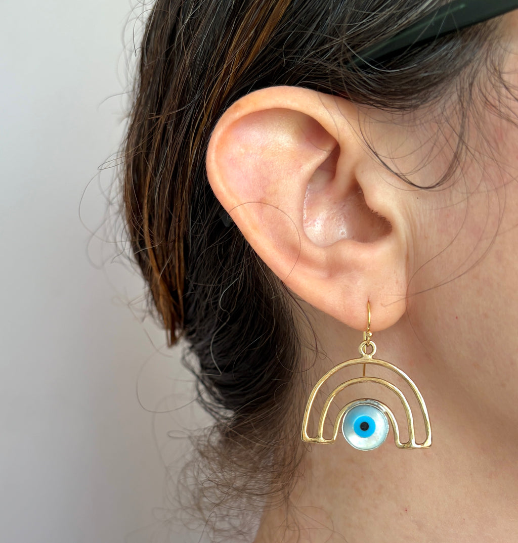 Evil Eye Rainbow Dangles