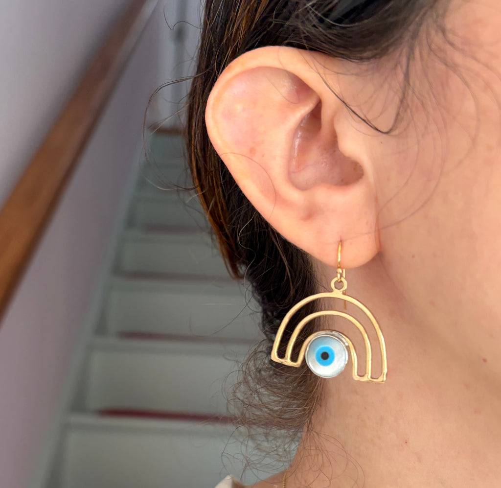 Evil Eye Rainbow Dangles