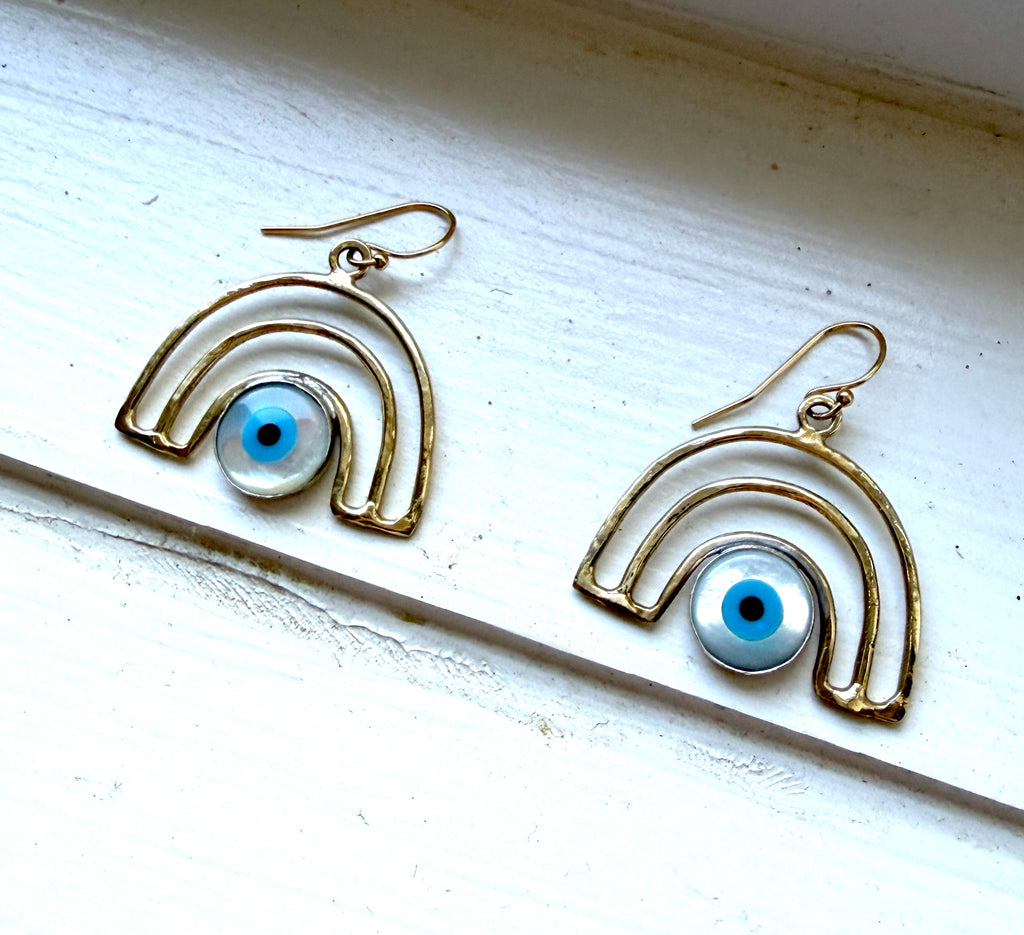 Evil Eye Rainbow Dangles