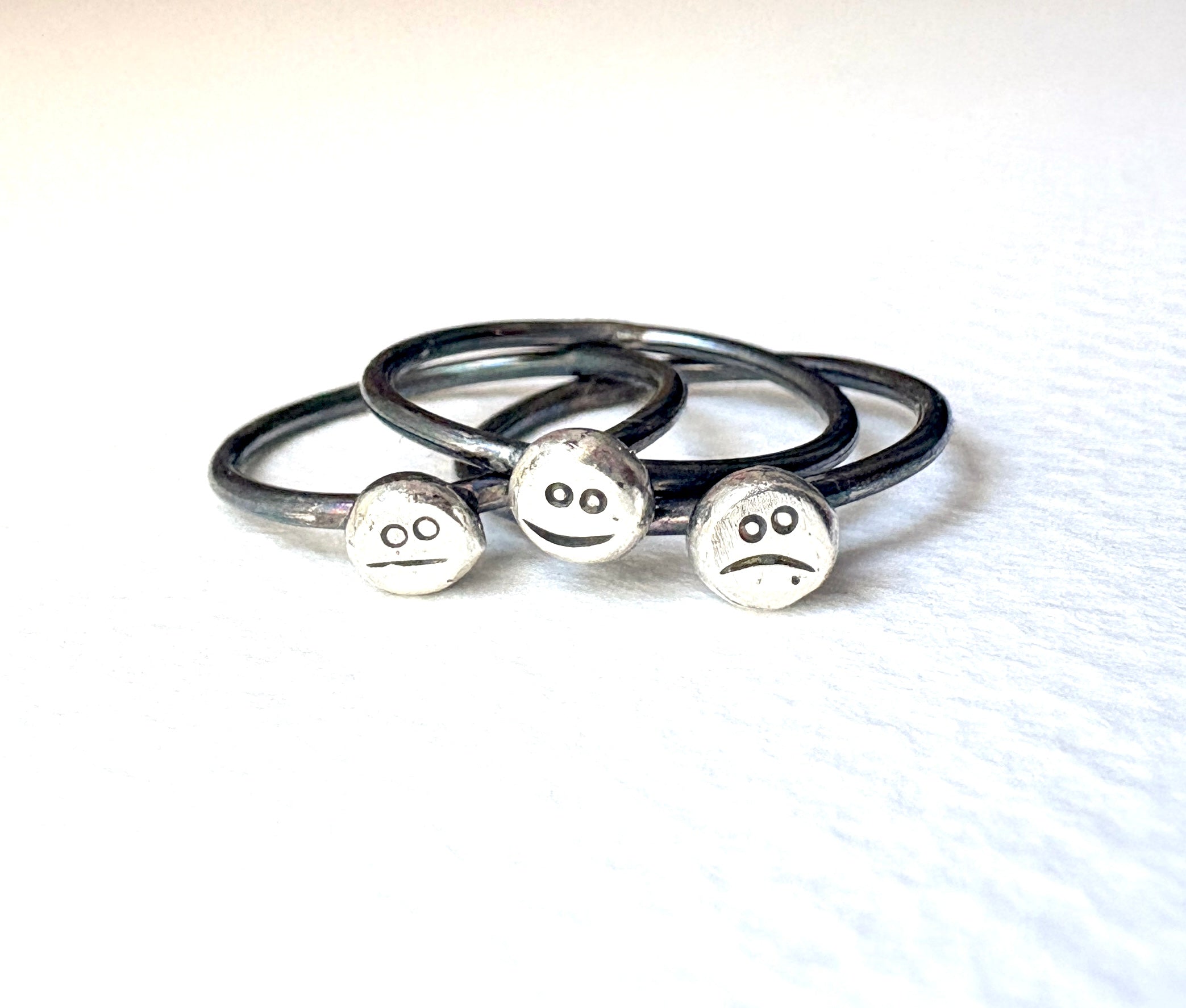 Mood Ring Stacking Set Happy Sad and Meh