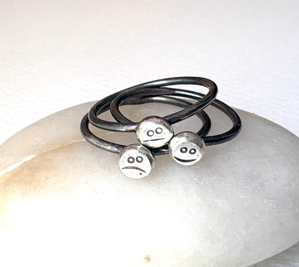 Mood Ring Stacking Set Happy Sad and Meh