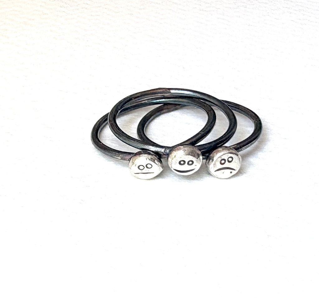 Mood Ring Stacking Set Happy Sad and Meh