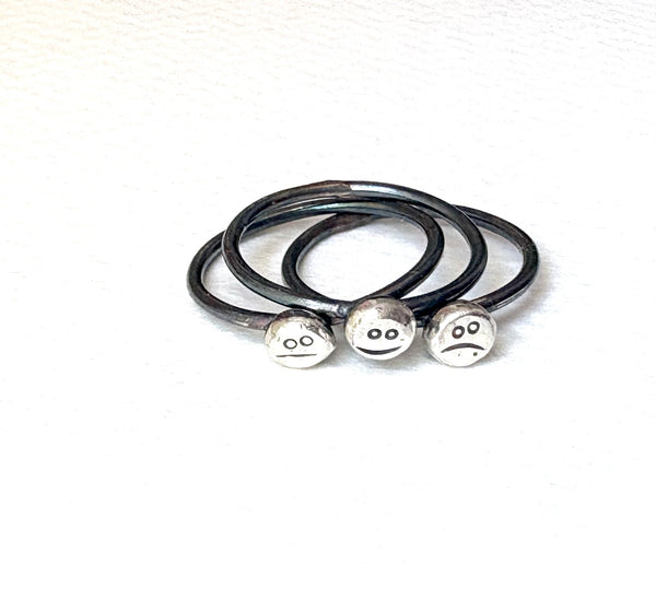 Mood Ring Stacking Set Happy Sad and Meh