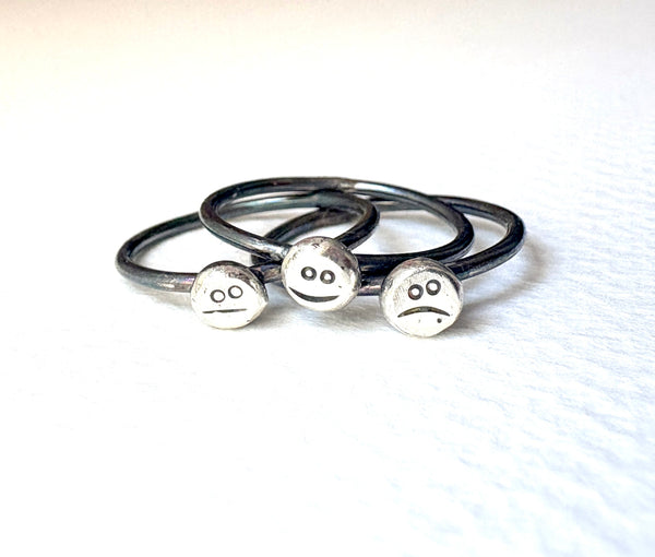 Mood Ring Stacking Set Happy Sad and Meh