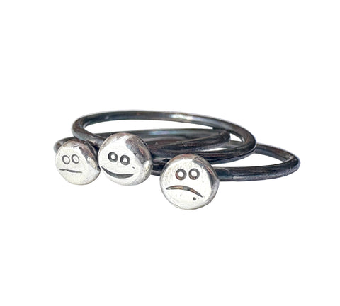 Mood Ring Stacking Set Happy Sad and Meh