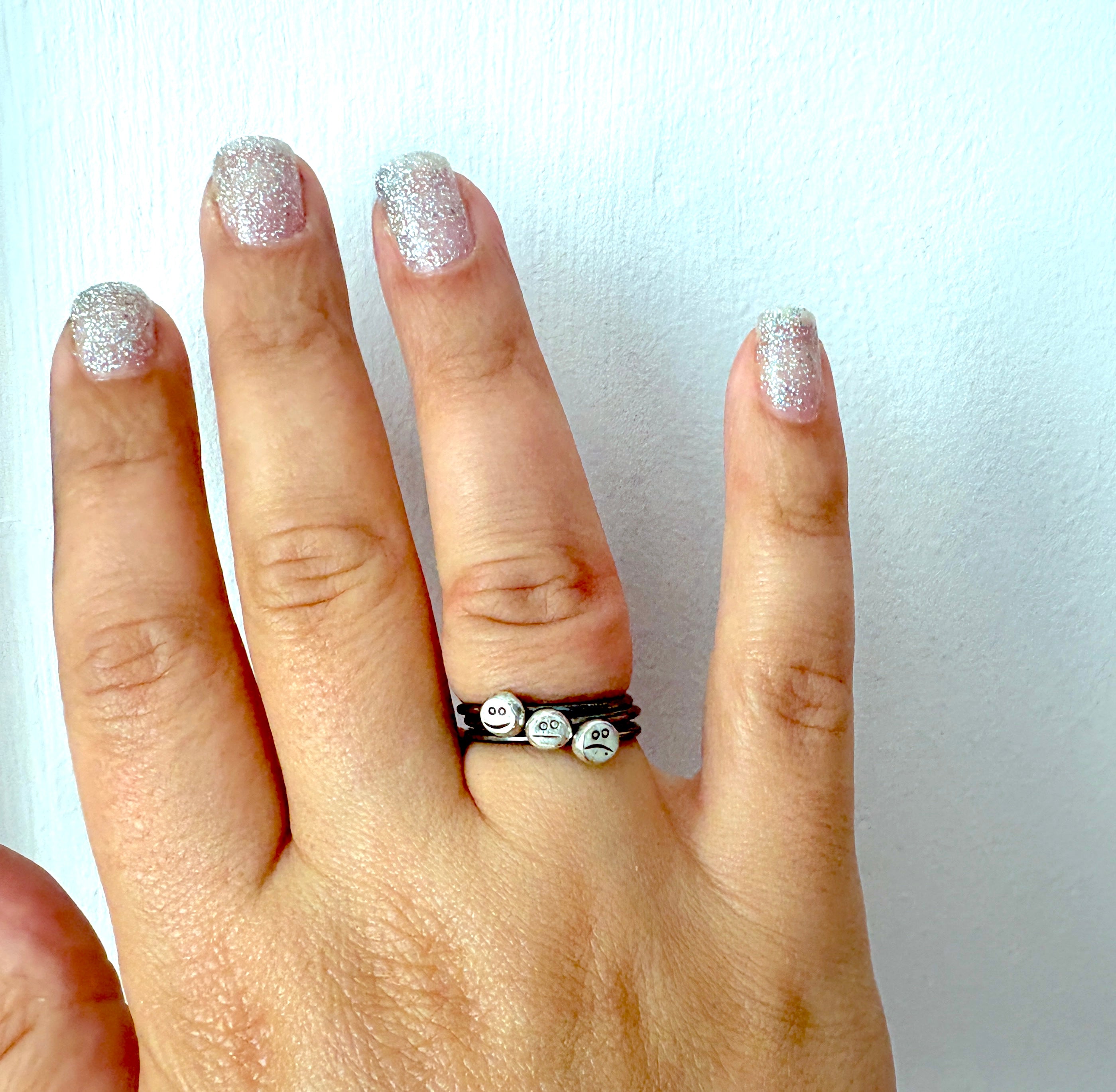 Mood Ring Stacking Set Happy Sad and Meh