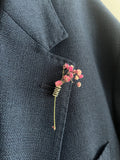 Sterling Silver Flower Holder Lapel Pin: Nosegay Boutonniere