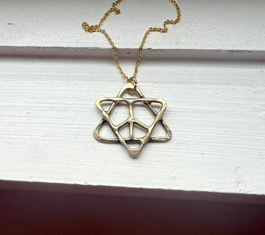 Jewish Star Peace Sign Pendant