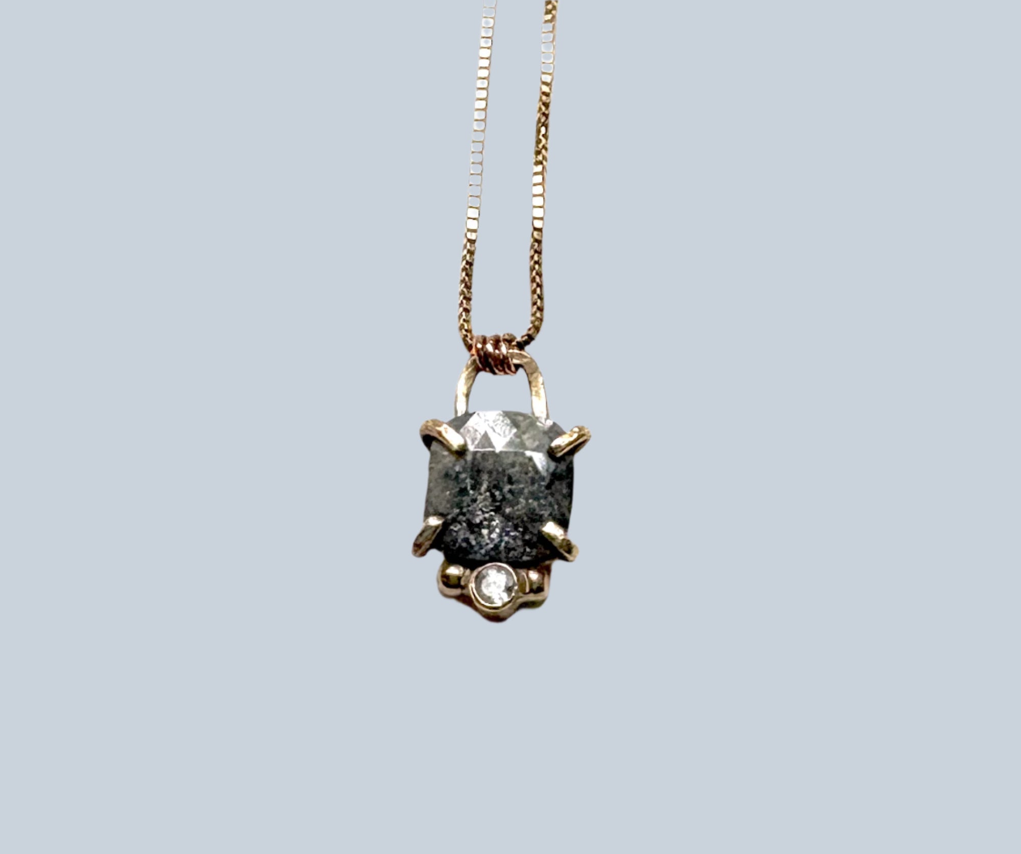 Natural Rosecut Diamond Necklace in solid gold