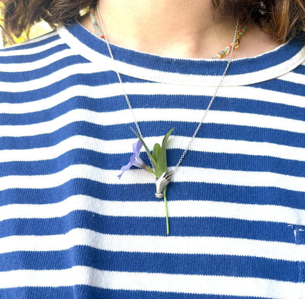 Hand Holding flowers Pendant