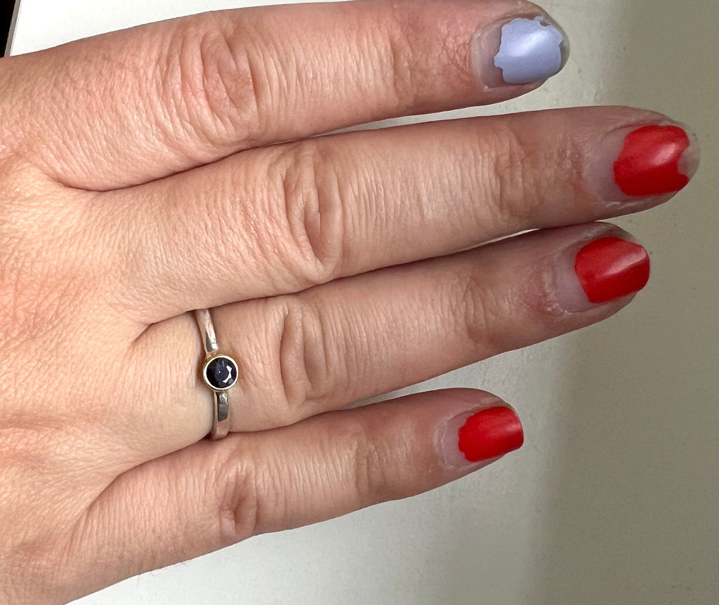 Iolite Ring in 14k gold and sterling silver