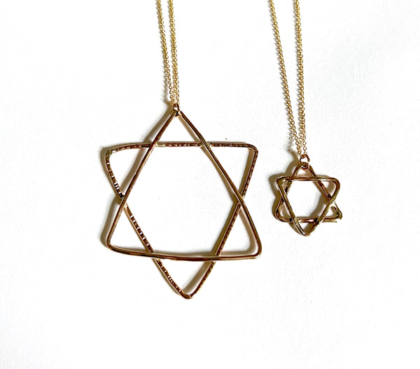 Giant Jewish Star Pendant in 14k Goldfilled Wire