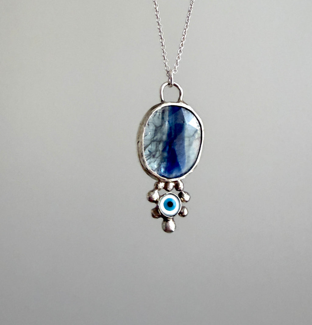 Kunzite Evil Eye Pendant
