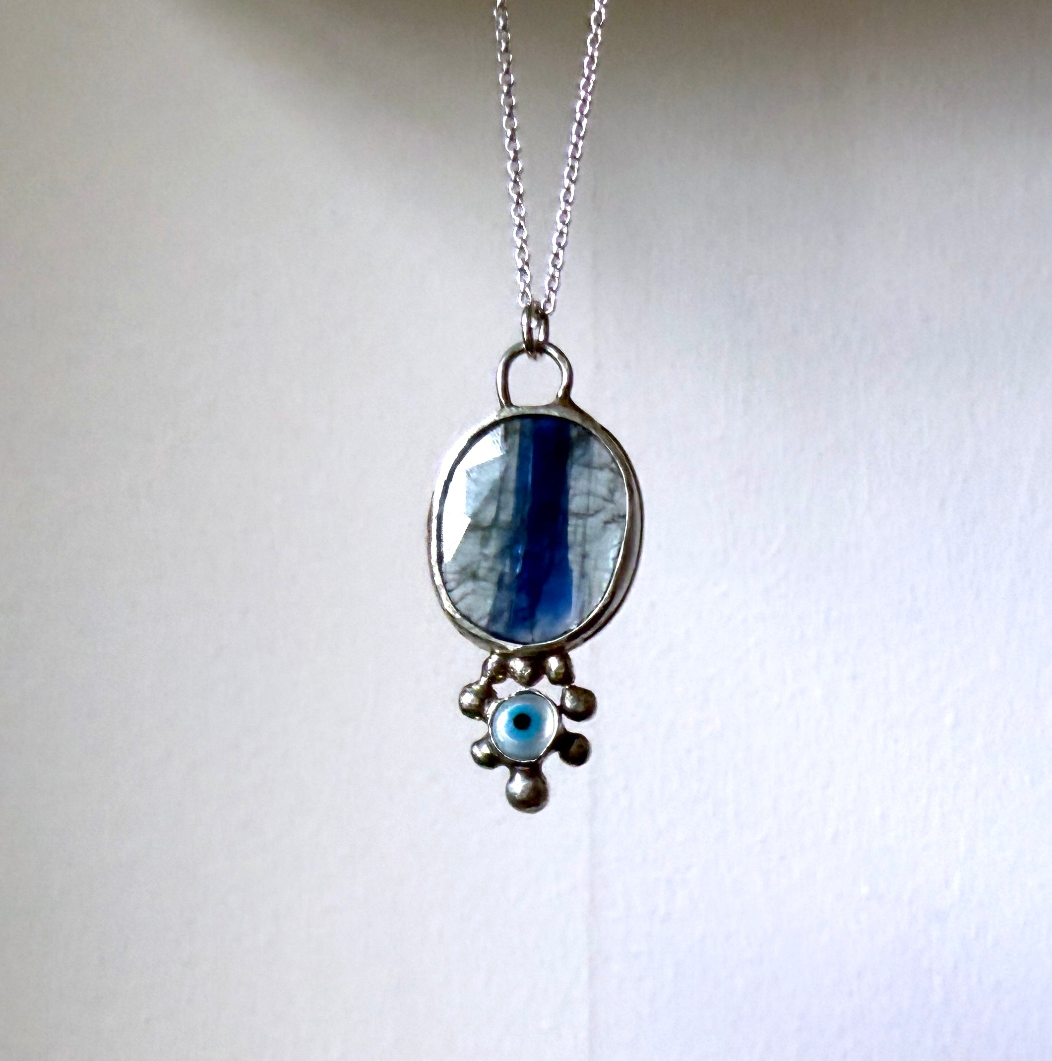 Kunzite Evil Eye Pendant