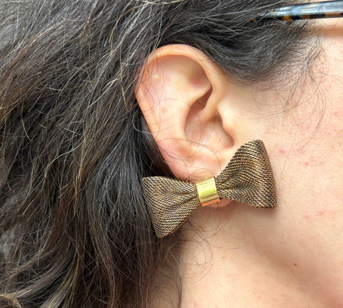Brass Bow Earrings
