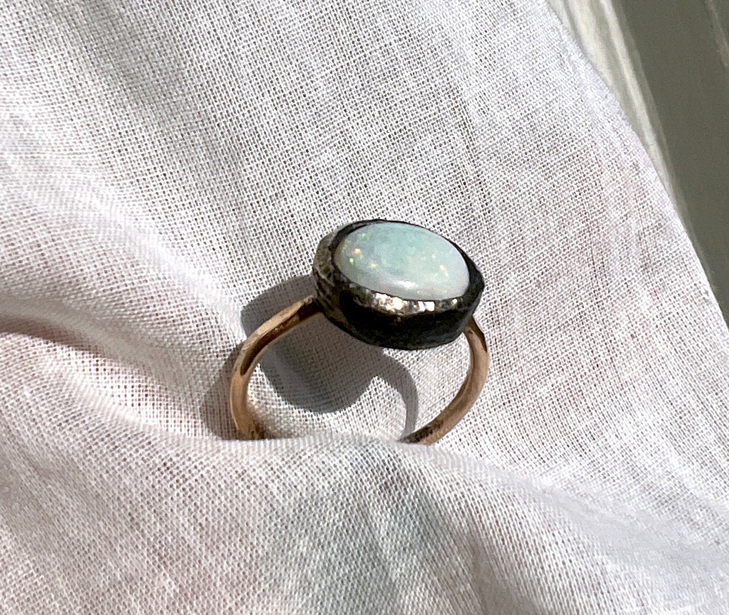 Opal Ring in Sterling and 14k Goldfill