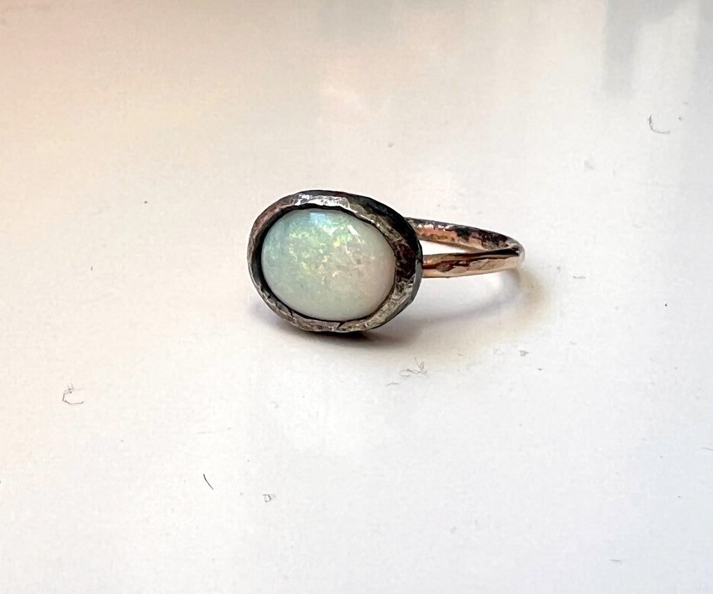 Opal Ring in Sterling and 14k Goldfill