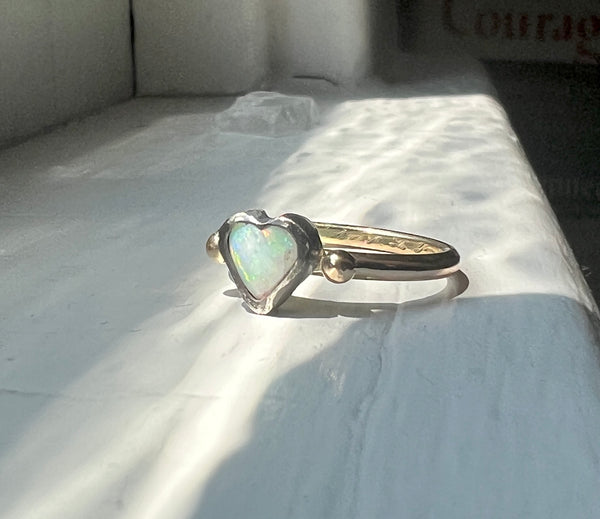 Opal Heart Ring