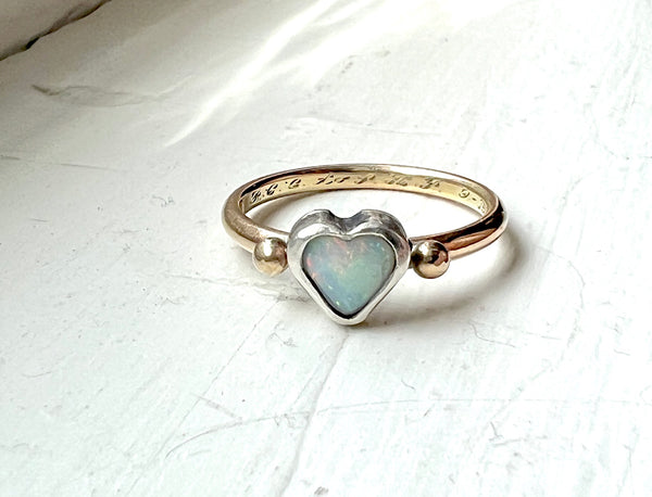 Opal Heart Ring