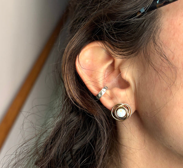 Opal Nest Studs in 14k goldfill and sterling silver