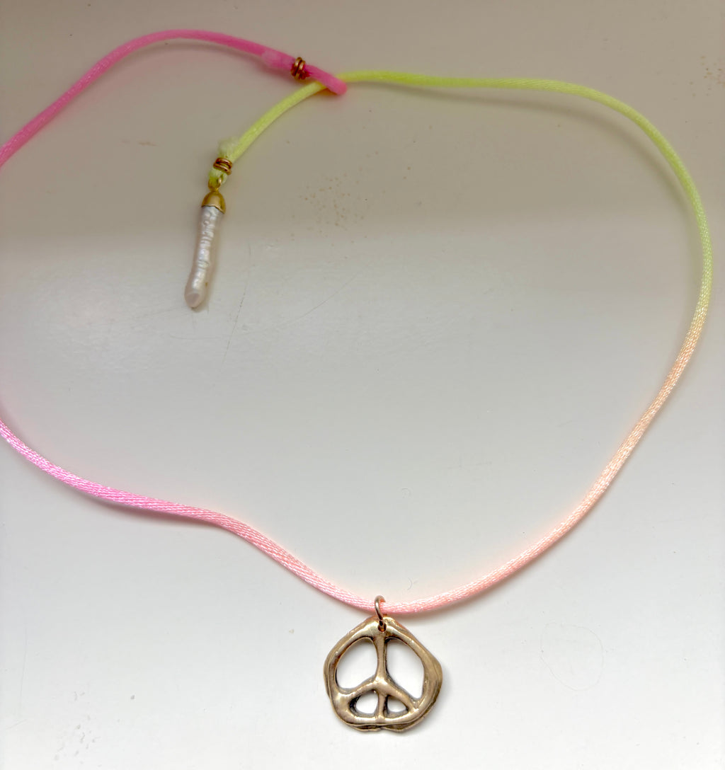 Brass Peace Sign Handmade Organic Blobby