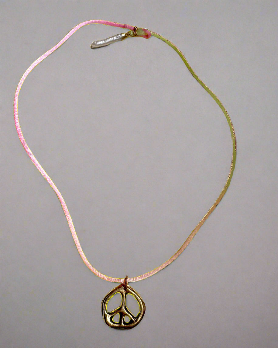 Brass Peace Sign Handmade Organic Blobby