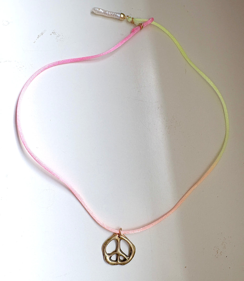 Brass Peace Sign Handmade Organic Blobby