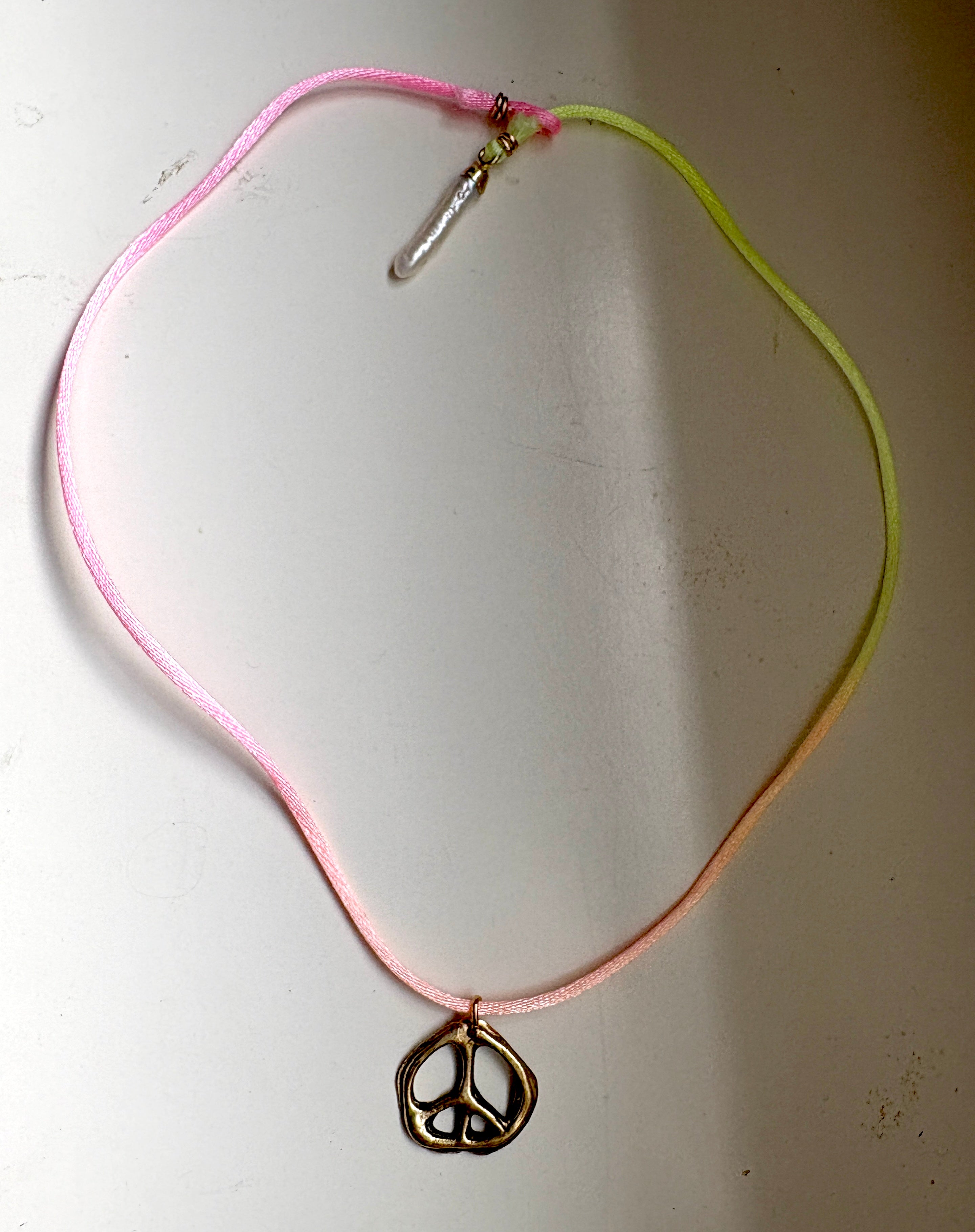 Brass Peace Sign Handmade Organic Blobby