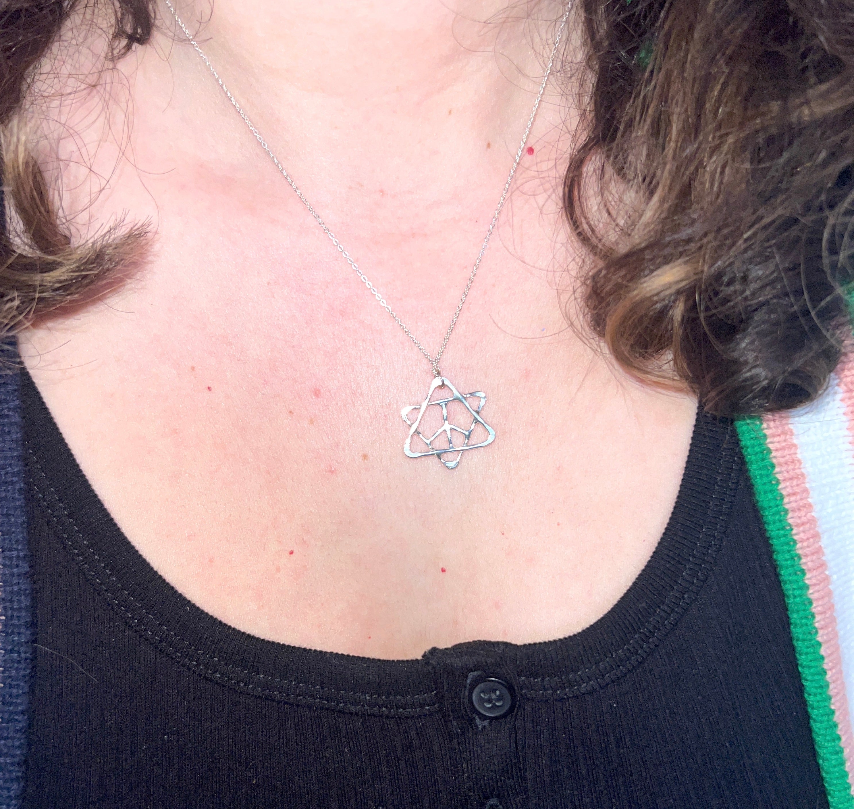 Jewish Star Peace Sign Pendant