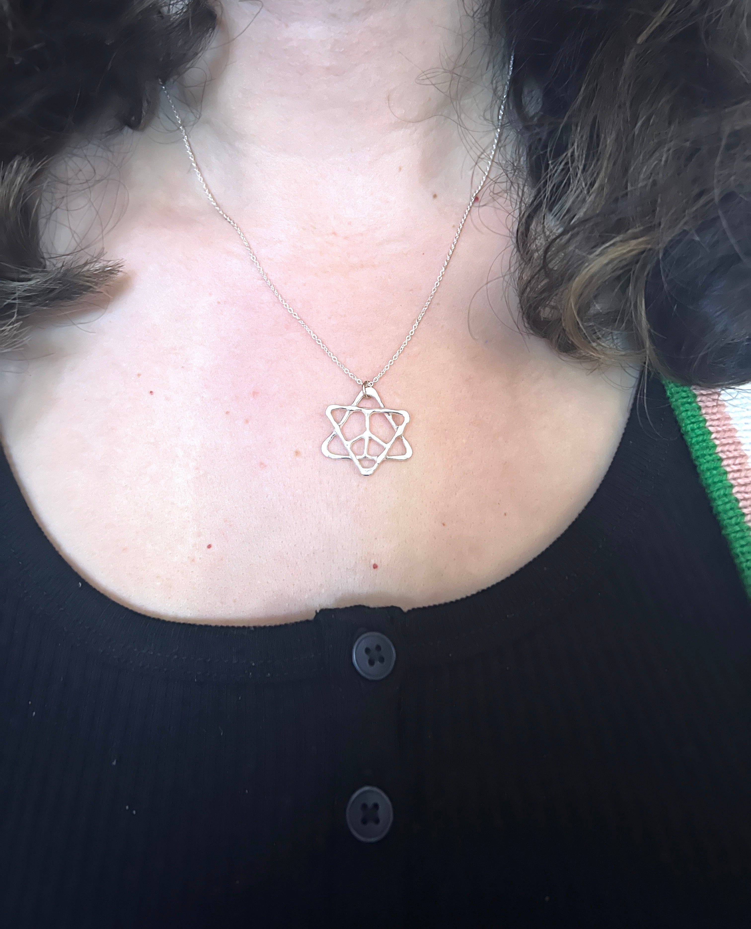 Jewish Star Peace Sign Pendant