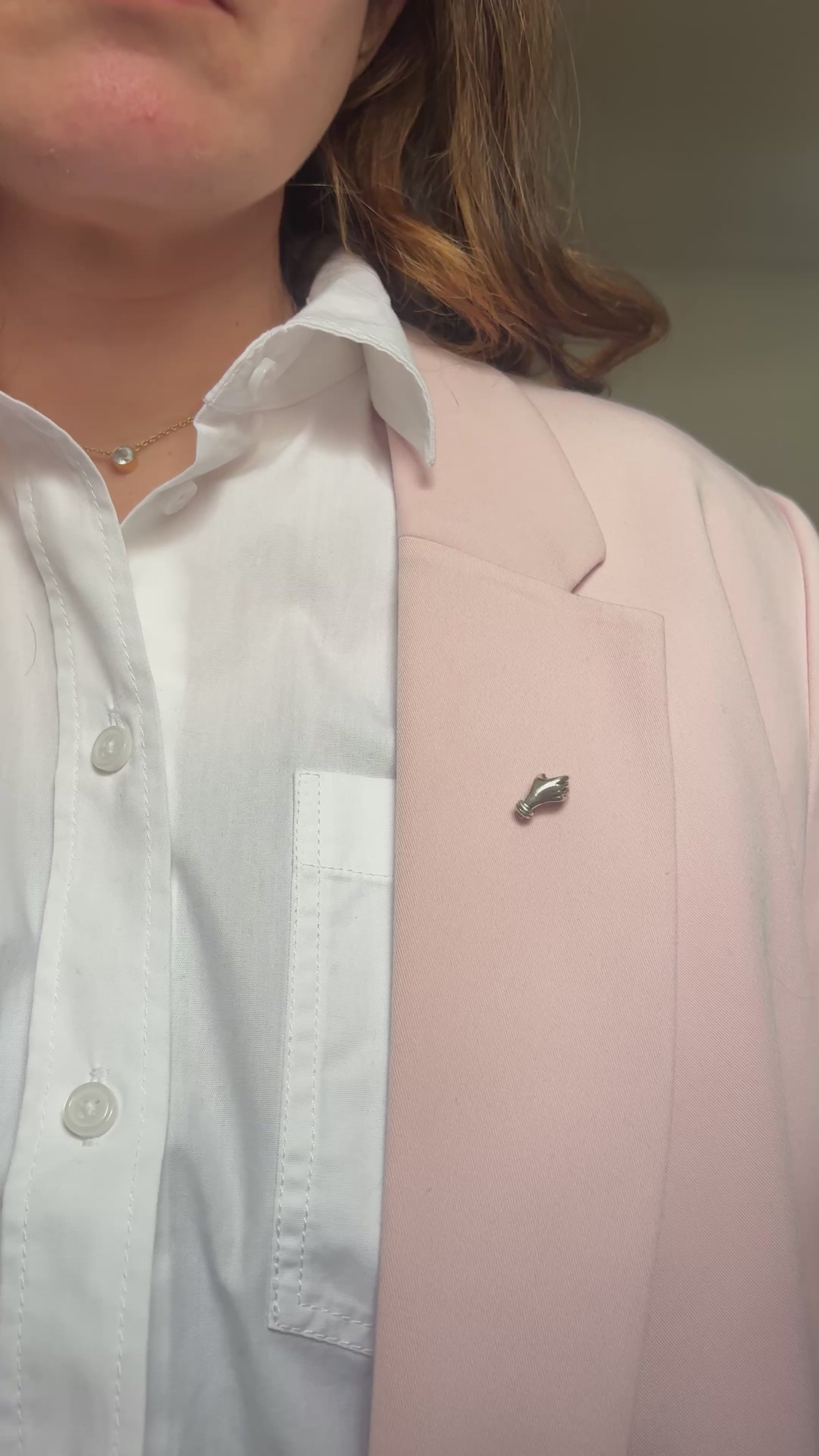 Holding Flowers Hand Lapel Pin
