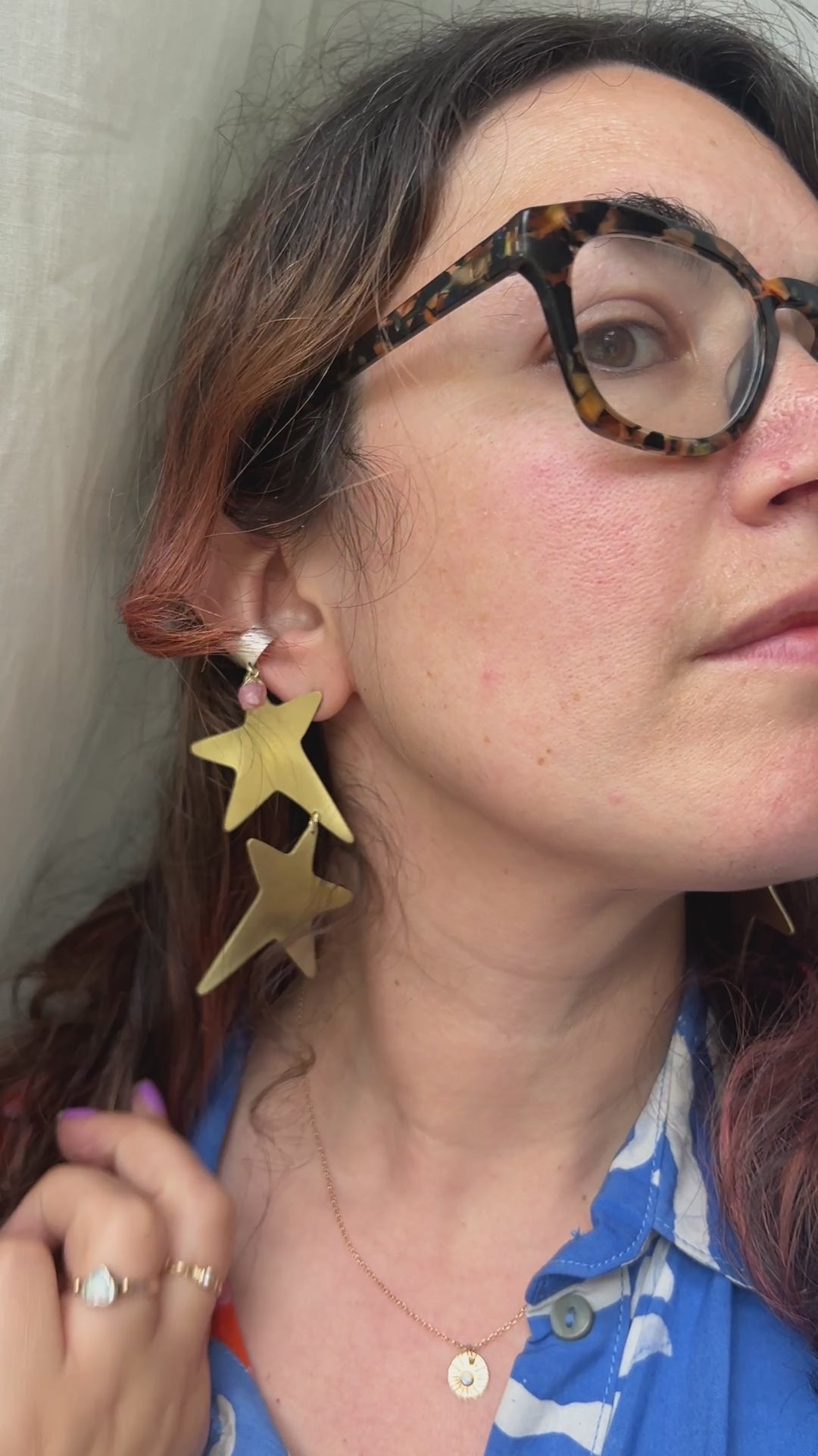 Double Star Stud Dangles