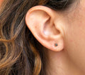 3mm Rose Cut Salt and Pepper Diamond Studs in 14k Gold