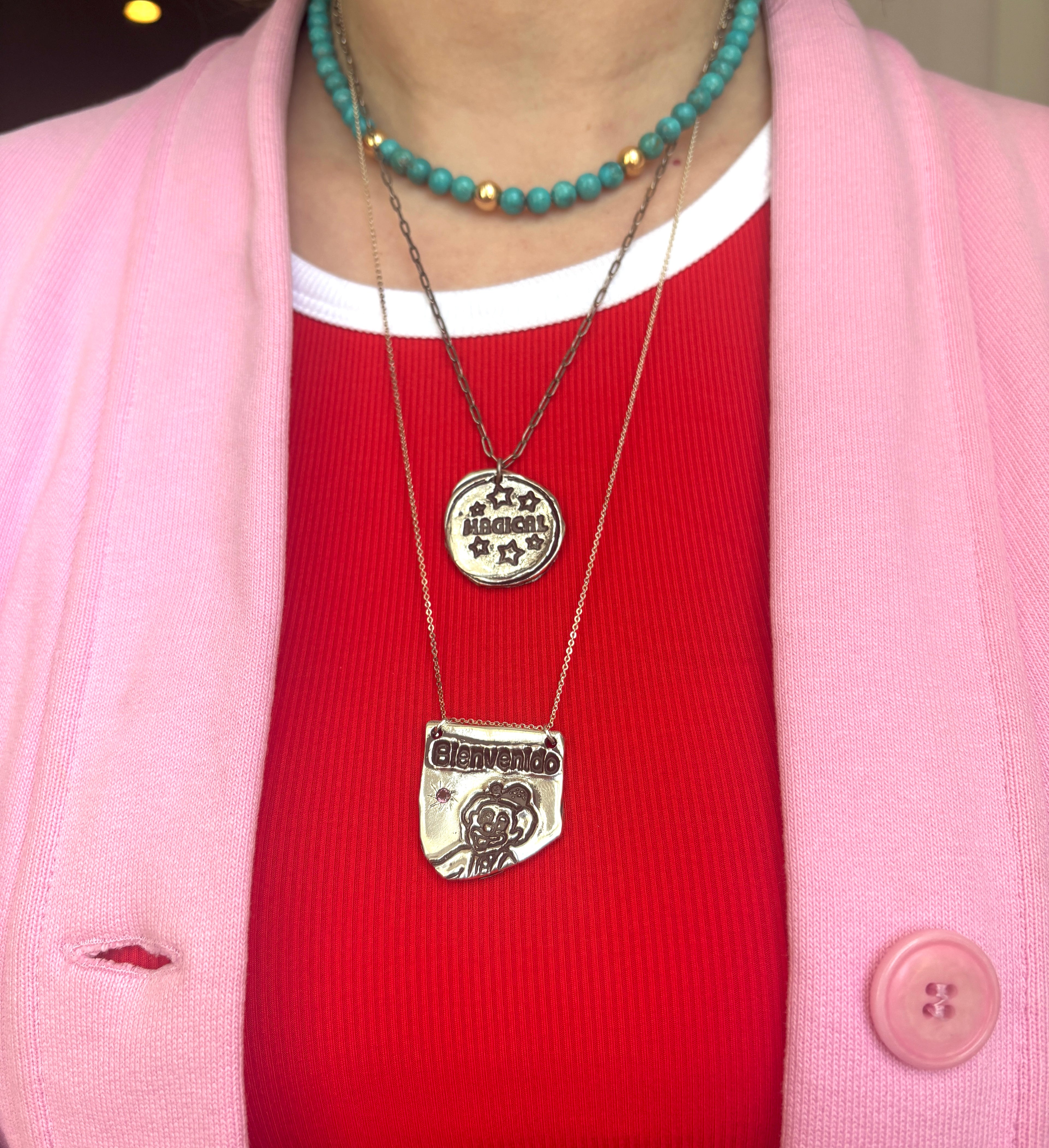 Bienvenido Clown Pendant in Sterling Silver