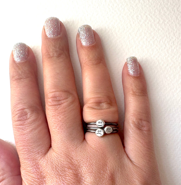 Mood Ring Stacking Set Happy Sad and Meh
