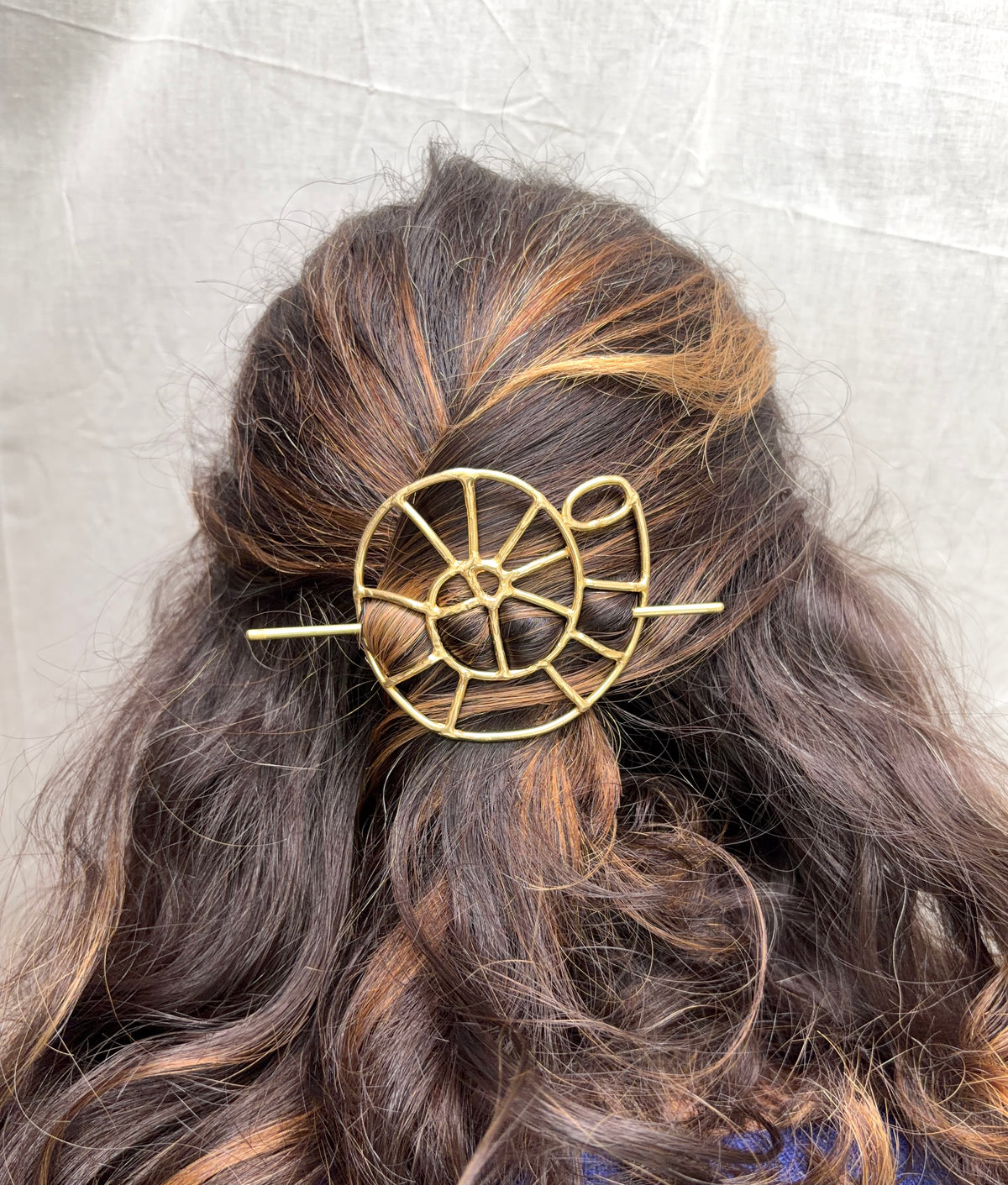 One of a Kind Nautilus Shell Hair Pin in Solid Bass