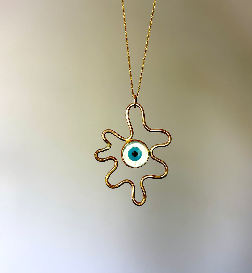 Evil Eye Squiggle Pendant