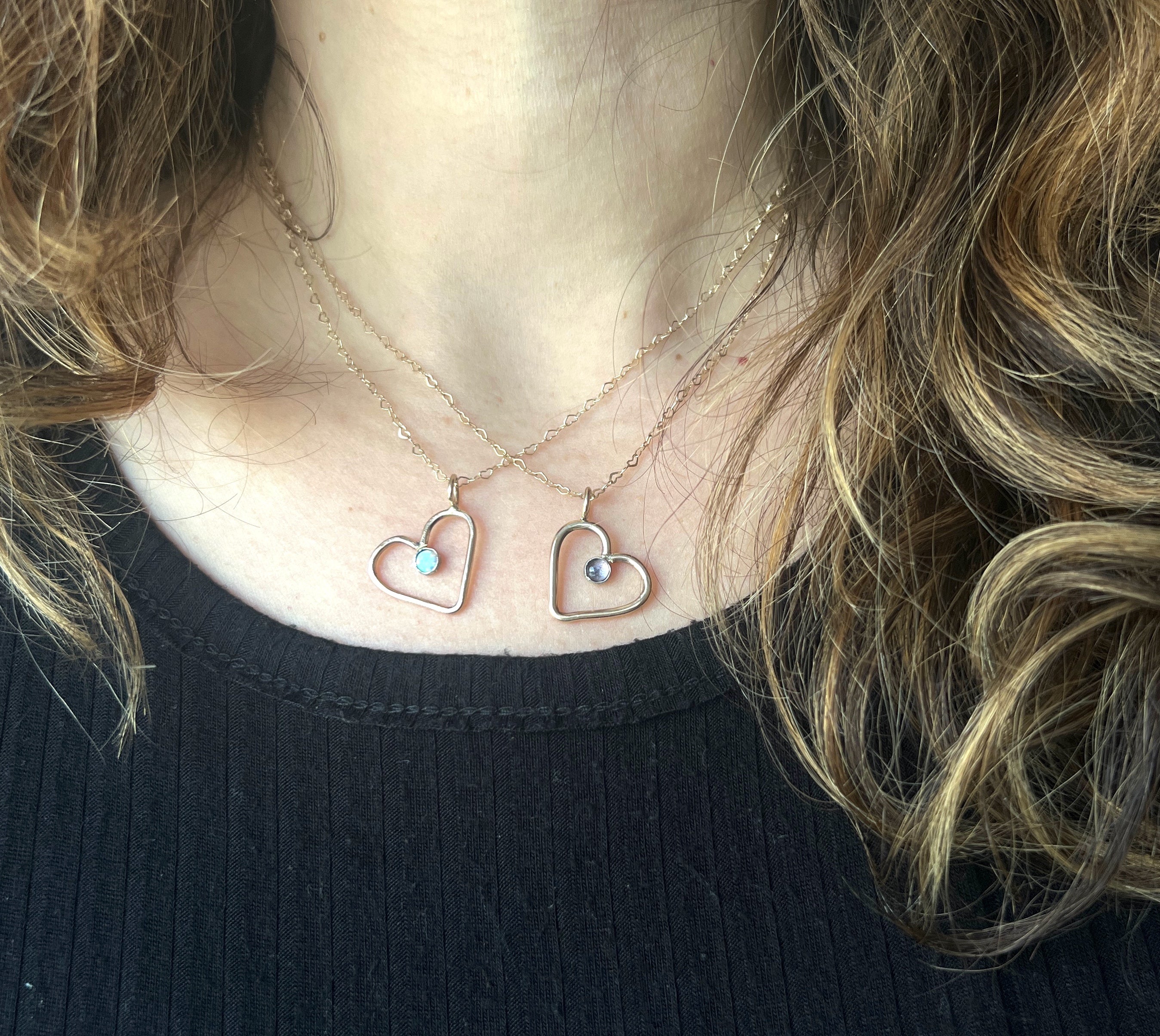 Custom Birthstone Heart Pendant
