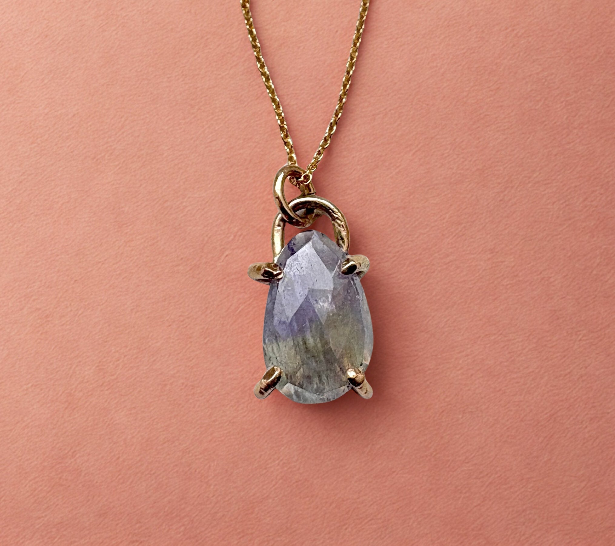 Two Toned Tanzanite Prong Pendant
