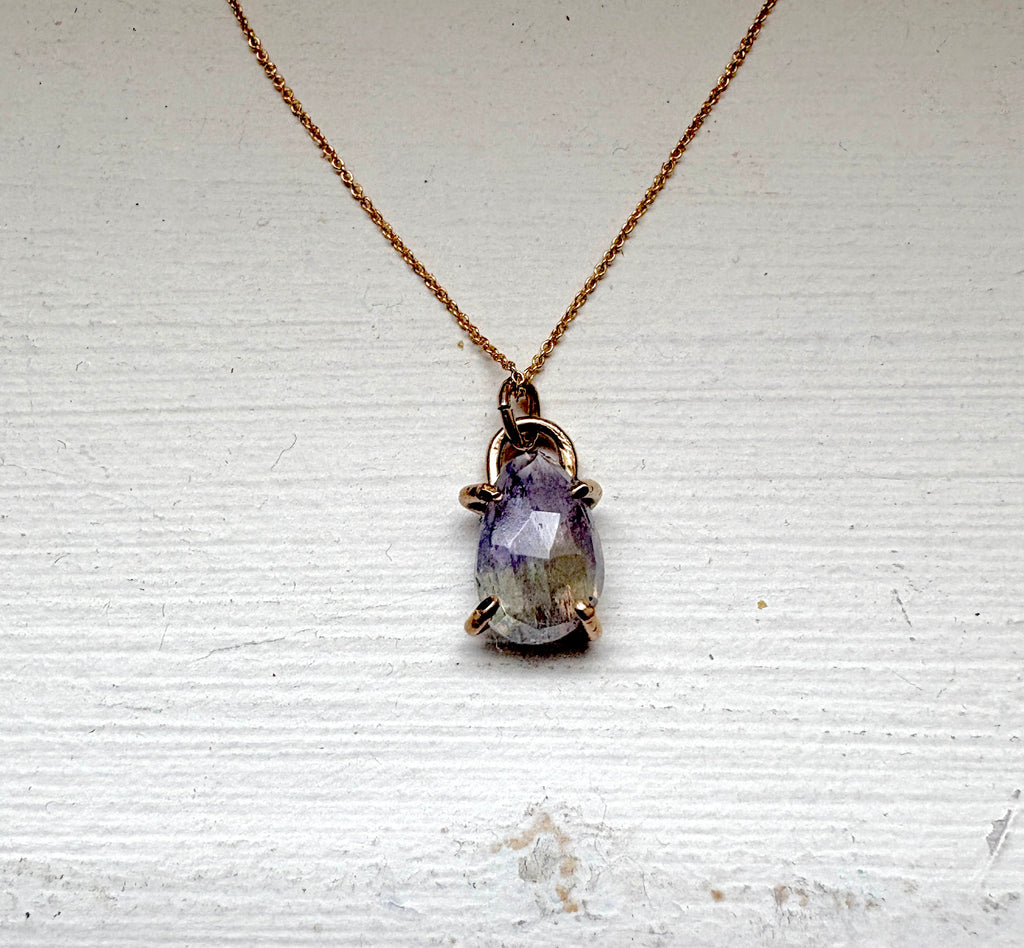 Two Toned Tanzanite Prong Pendant