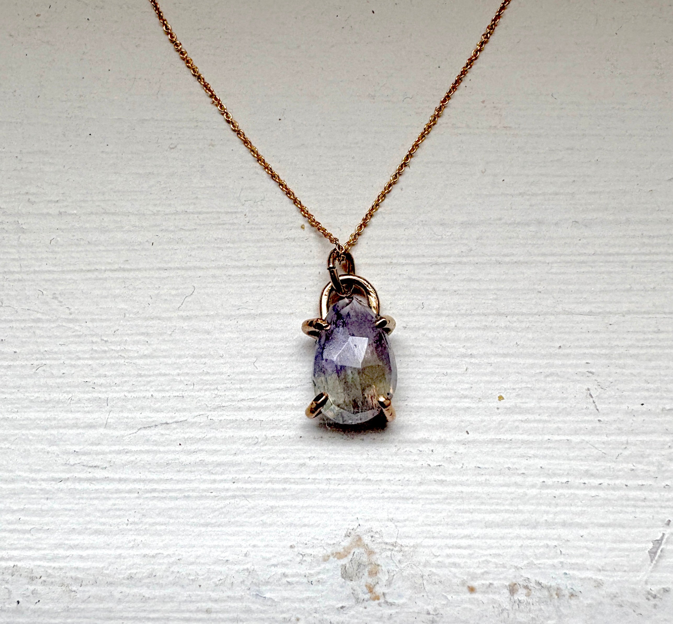 Two Toned Tanzanite Prong Pendant