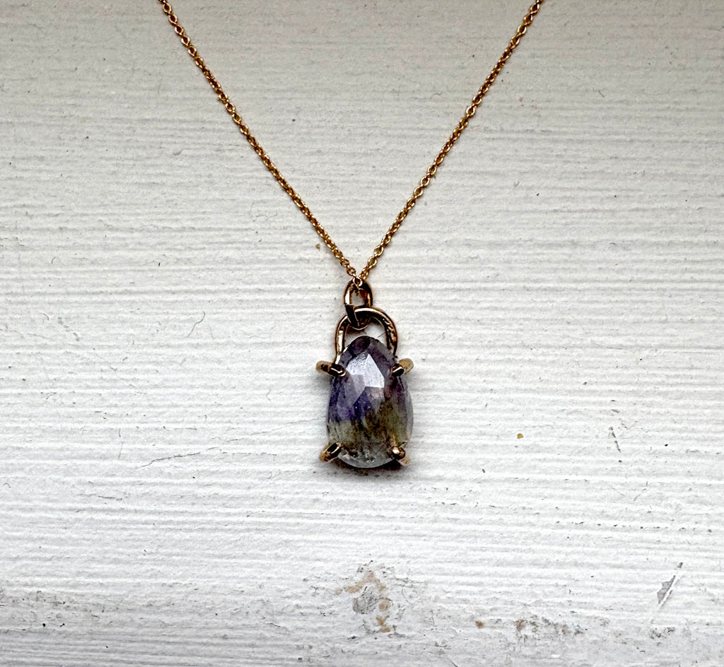Two Toned Tanzanite Prong Pendant