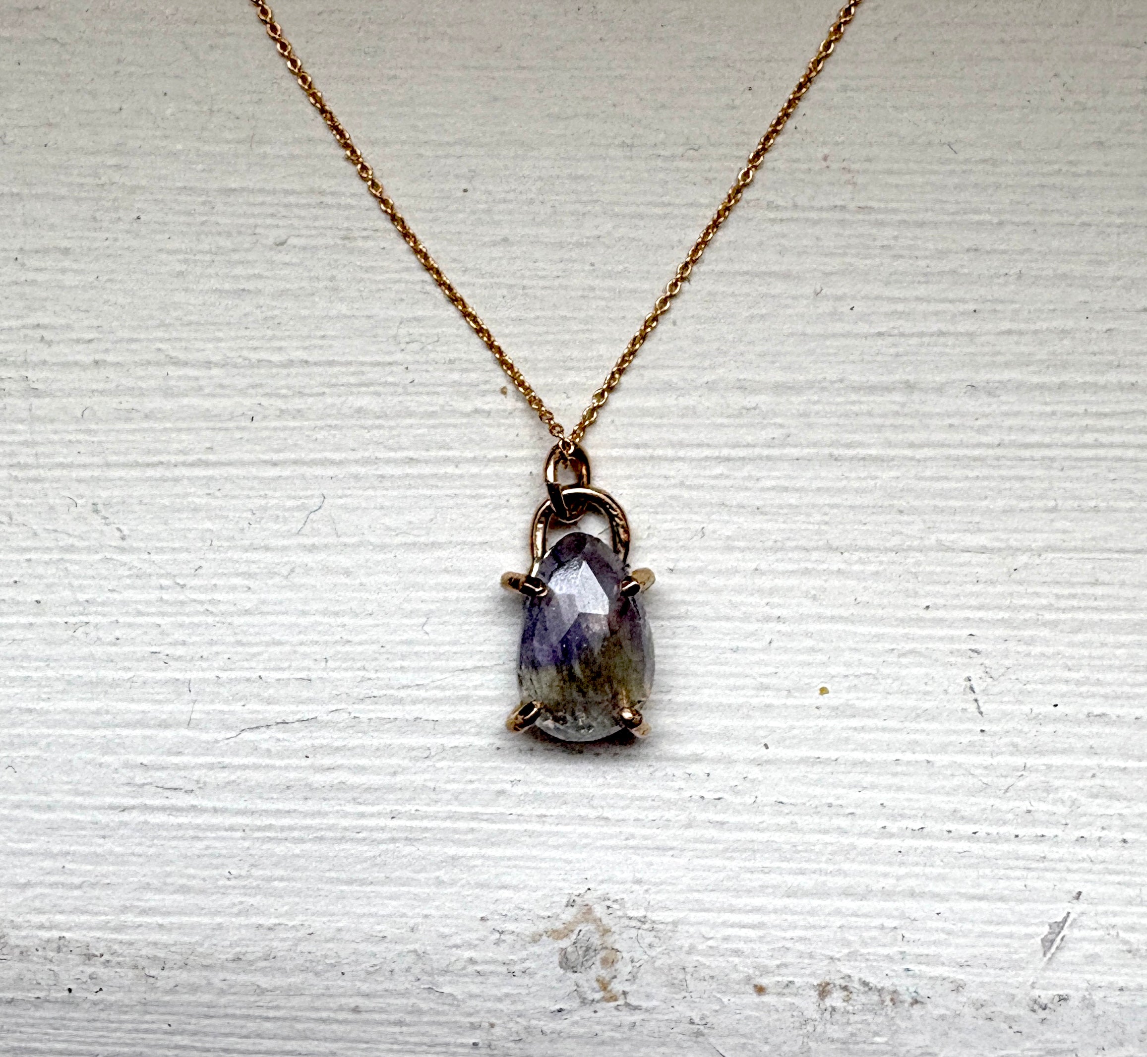 Two Toned Tanzanite Prong Pendant