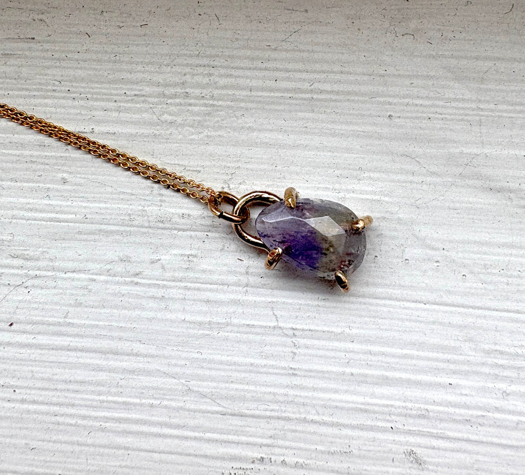 Two Toned Tanzanite Prong Pendant
