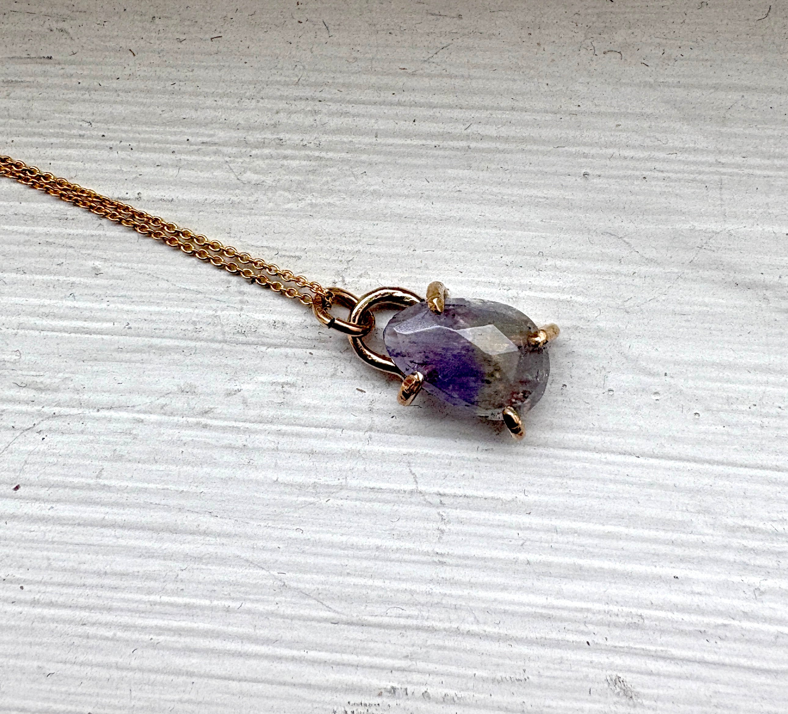 Two Toned Tanzanite Prong Pendant
