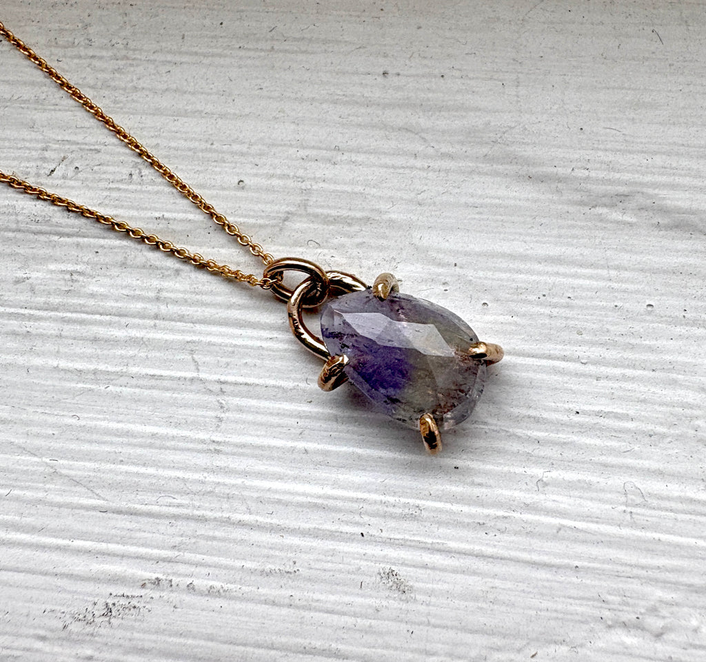 Two Toned Tanzanite Prong Pendant