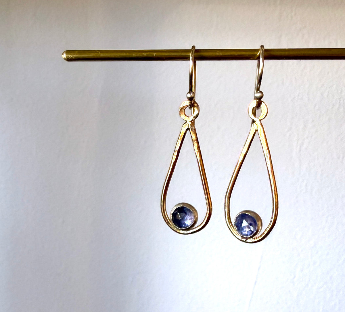 Rosecut Tanzanite Drop Dangles Handmade in 14k goldfill and sterling silver